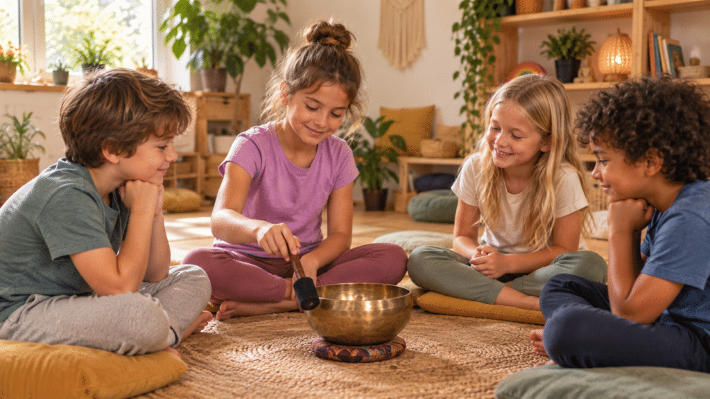 Kinder bei einer Yoga-Übung